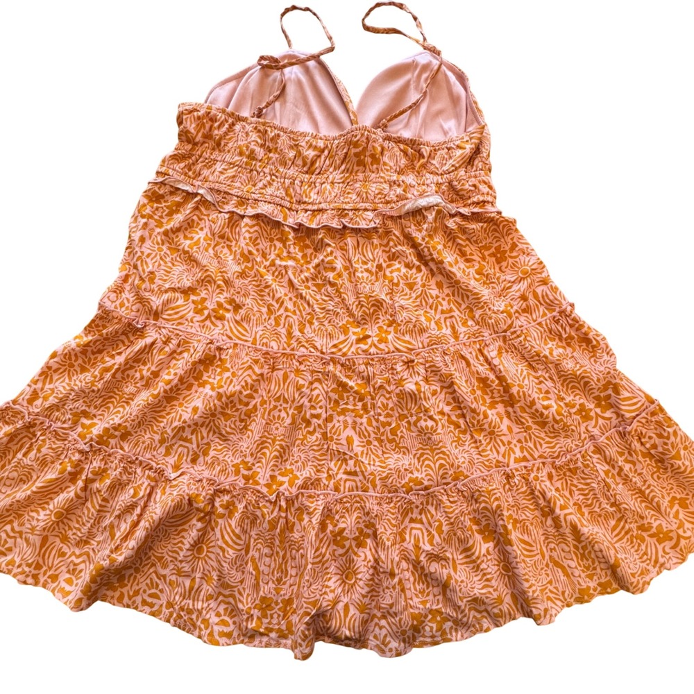 No Boundaries Tiered Dress Women XXL 20 Coral Floral Ruffle Boho Festival Indie - Picture 9 of 9